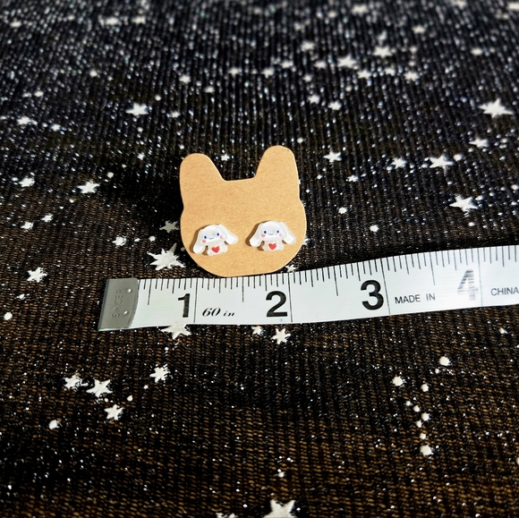 Custom Pochacco (Green Shirt) Hypoallergenic Stainless Steel Post Earrings - Picture 5 of 5